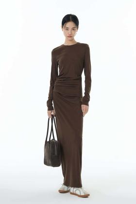 Kai & Kiera 时髦高级简约抽褶显瘦长款连衣裙 22021