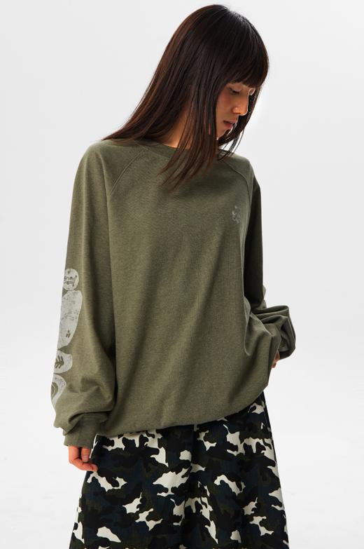 CryingCenter 部落叠石休闲宽松无绒花纱圆领卫衣 哭喊中心 商品图3