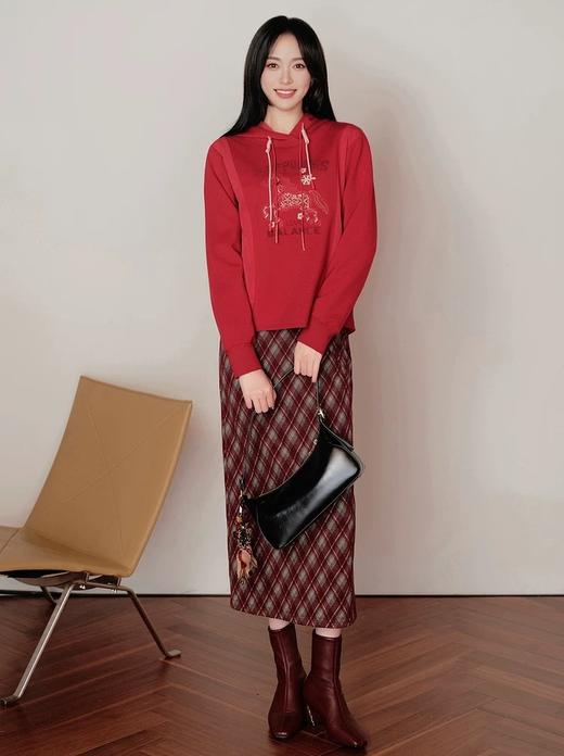 雅莹唐嫣同款骏马奔腾刺绣连帽卫衣 商品图1