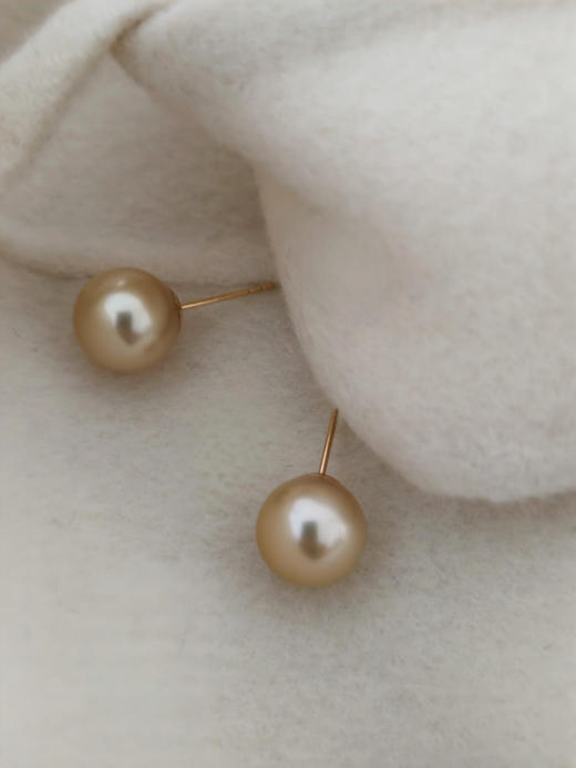 【新年优惠特价】缅甸TASAKI金珠素钉·18k金镶嵌海水耳针 商品图7