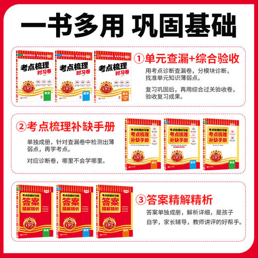 2026春新版考点梳理时习卷1-6年级(下册)语/数/英同步单元卷版本任选 商品图2