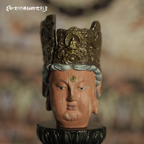 彩绘木雕菩萨头像冰箱贴摆件文创礼品树脂材质旅行纪念品伴手礼