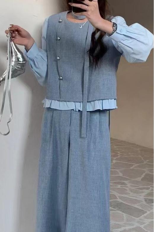 ESTELLICA 减龄拼接气质通勤阔腿裤套装 22026 商品图1