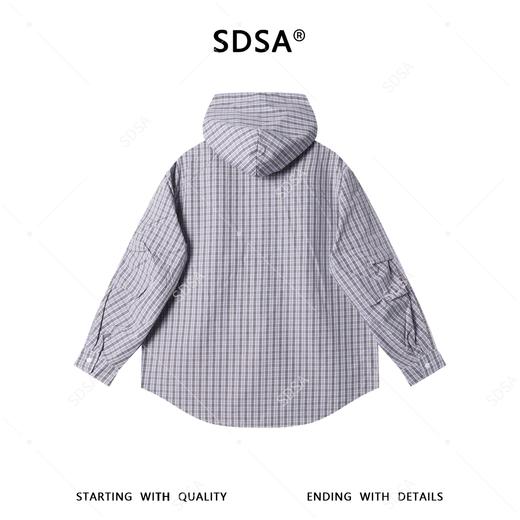 B8031SDSA男士秋冬新款痞帅男装美式复古格子连帽长袖衬衫百搭开衫衬衣 商品图5