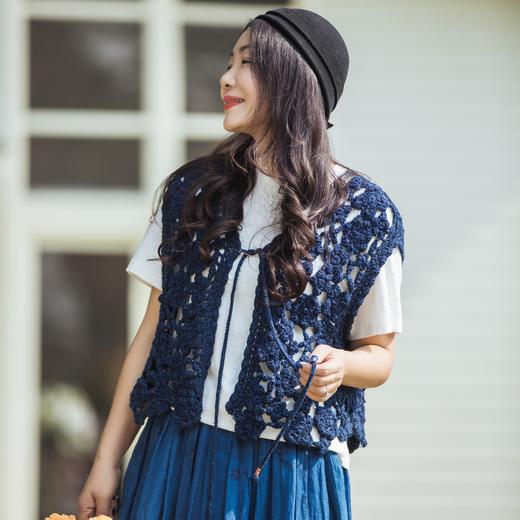 【林栖设计小店】（预售15天发货）手工钩花|植物染镂空肌理复古优雅2026春新款毛织马夹1961213 商品图4