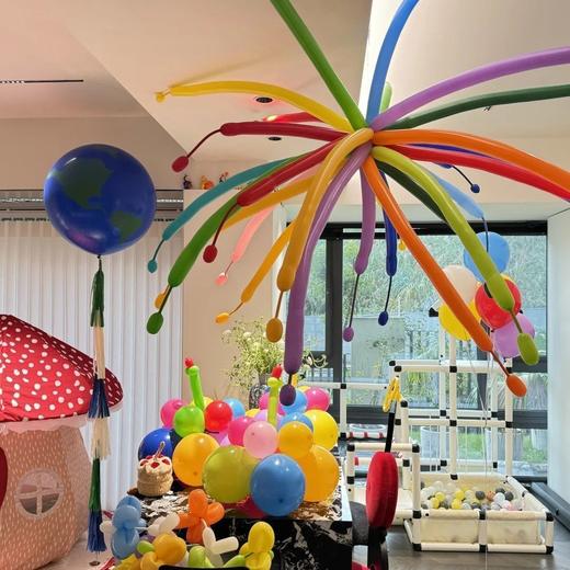 （90只+赠打气筒）多巴胺烟花气球编织加厚儿童炸火花长条生日派对造型魔术装饰布置 商品图3