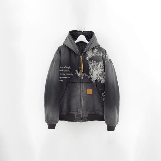 KHOKI Vintage effect embroidered 复古水洗拼接刺绣外套 商品图0