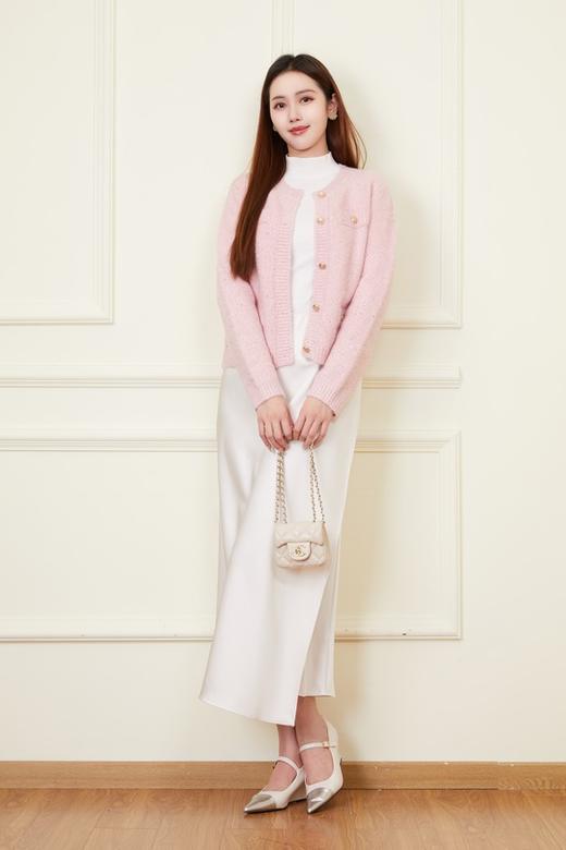 amadella 粉色气质小香风星光亮片针织开衫 21811 商品图3