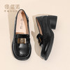 信诺真皮妈妈鞋英伦风漆皮粗跟乐福鞋女一脚蹬小皮鞋2026春季新款6C5255-1 商品缩略图1