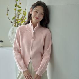 老米优品🎈春日百搭针织《翻领双向拉链针织衫外套》保暖轻盈 软糯舒适 3色可选~~