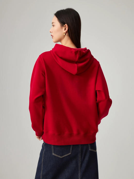 雅莹唐嫣同款骏马奔腾刺绣连帽卫衣 商品图6