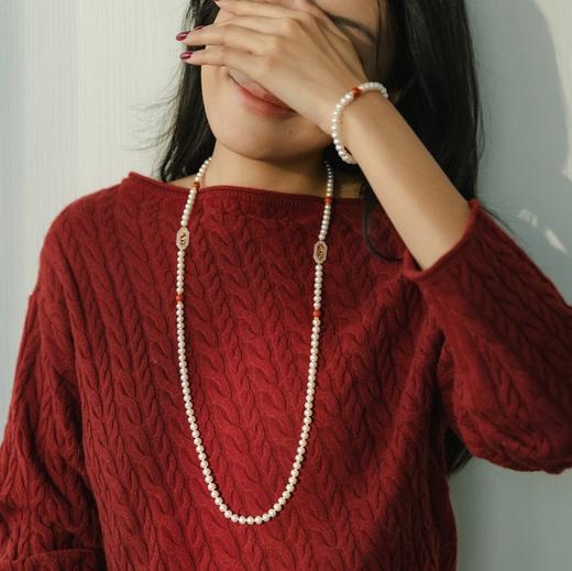 阮仕珍珠 鸿运系列S925银淡水珍珠项链  5.5-6mm  近圆 极微瑕 强光（南红，白玉，锆石） 商品图1