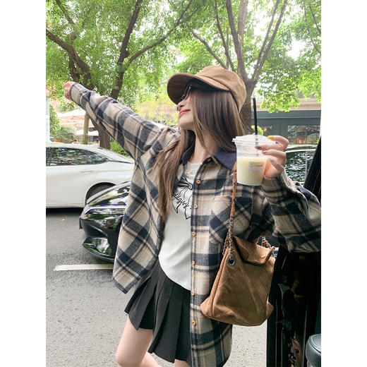 <曾小咸推荐>现货秒杀 ！微信超特价！加厚韩系复古格子衬衫 日常179.99 立减90 秒杀89.99！！内搭长袖秒杀59.99！！ 商品图3