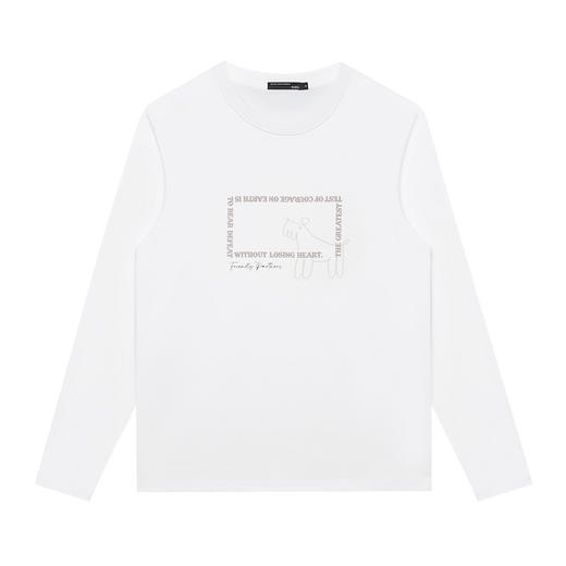 GXG男装【100%棉】26春季时尚字母舒适亲肤圆领休闲男式长袖T恤K&C 商品图2