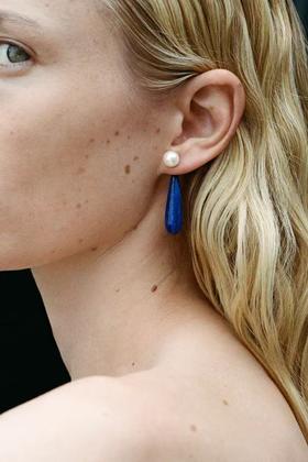 Sophie Buhai 26PS 珍珠青金石小号angelyne耳环（一对）