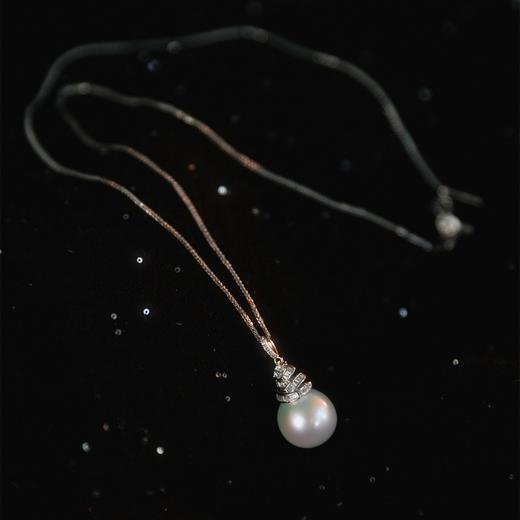 阮仕珍珠 琼雪S925银淡水珍珠链牌 13-14mm 圆 微瑕 极强光 商品图0