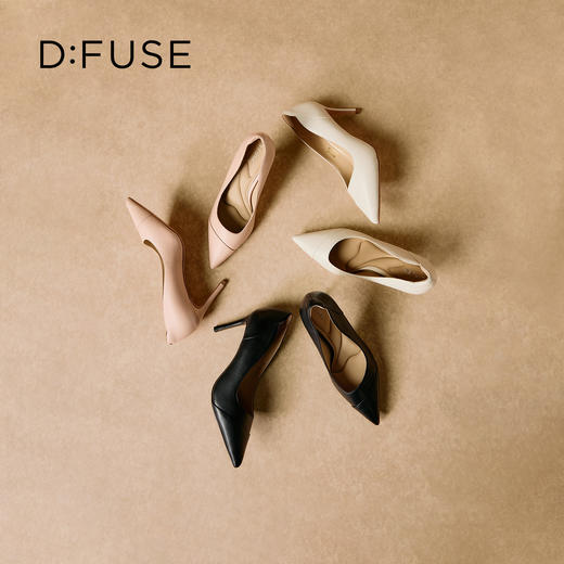 Dfuse迪芙斯2026春季新款尖头软边柔软羊皮通勤单鞋细高跟鞋女鞋DFE1111003 商品图5