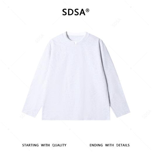 5686003SDSA男士秋冬新款痞帅男装潮牌领口拼接圆领长袖T恤肌理感百搭潮 商品图1