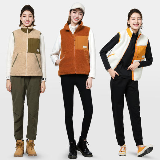 +【乐粉专属】SCALER思凯乐户外羊羔绒马甲男女春秋抓绒衣加厚加绒冬摇粒绒外套F5412507/F5402507 商品图2