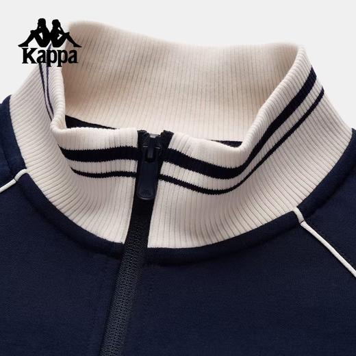 【春上新】【7折】6楼卡帕Kappa运动外套女新款复古立领针织开衫学院风撞色夹克K0G22WK01原价699现价559 商品图4