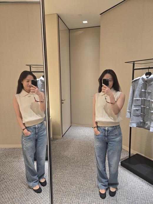 只可换码！不可退！香奈儿 25N Coco Neige滑雪系列 白色翻领蝴蝶结羊绒马甲（DQJ*MM） 商品图5