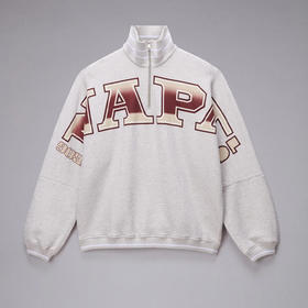 Napapijri 男士字母徽标印花混纺棉质长袖卫衣 灰色 NP0A8B384301