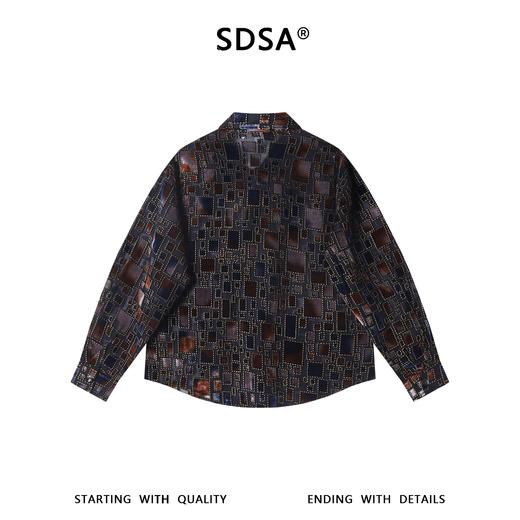 26CS16SDSA男士秋冬新款痞帅男装美式复古不规则格子长袖衬衫百搭时尚 商品图5