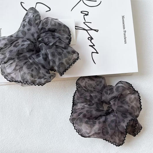 辣妹发绳春秋季网纱豹纹大肠发圈女蓬松头花丸子头皮筋马尾发圈ZYXD-纪念日百货门店同款168643587 商品图0