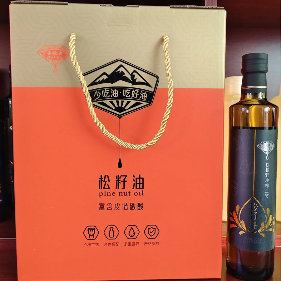 谷依古松籽油礼盒装 物理冷榨 含皮诺敛酸营养成分