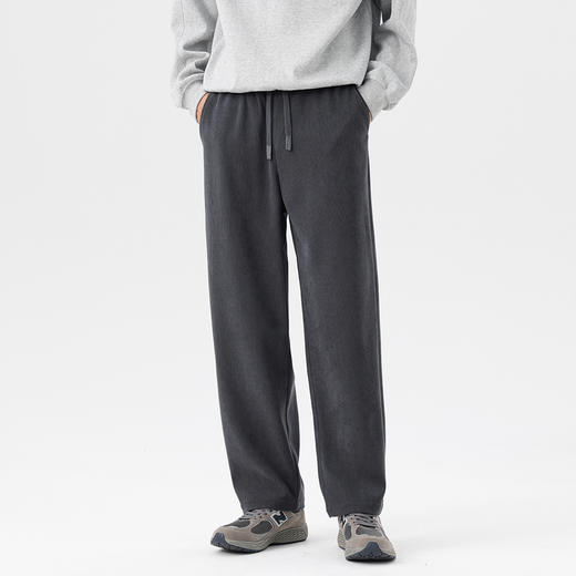 GXG男装秋季时尚松紧腰系绳宽松直筒百搭舒适男式休闲裤K&C 商品图4