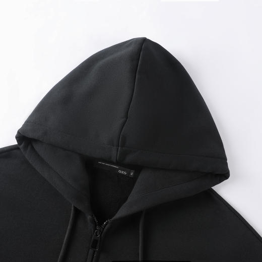 GXG男装26春季时尚抽绳简约百搭宽松连帽休闲男式开襟拉链卫衣K&C 商品图6