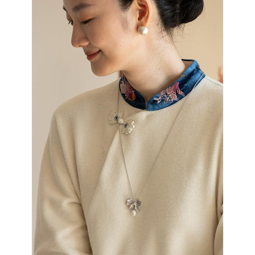 牧衣游原创 金鱼手工刺绣棉质连衣裙舒适宽松中式改良旗袍 长物 商品图3