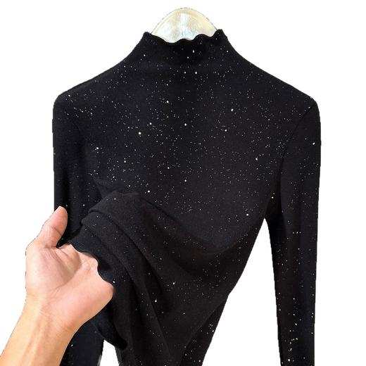 百媚生 亮晶晶木耳边保暖内搭T恤上衣 商品图4