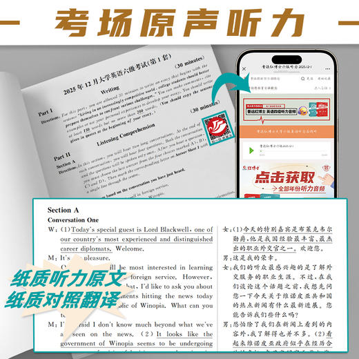 大学英语六级真题2026.6超详解大学六级CET6 商品图2