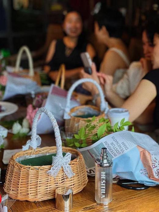 柳编椭圆蕾丝把手花篮/蕾丝篮 商品图2