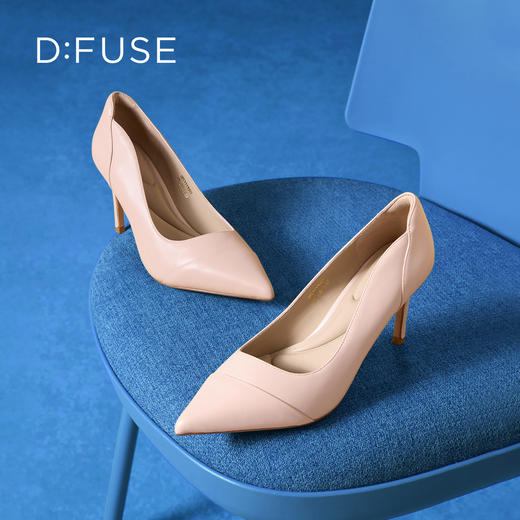 Dfuse迪芙斯2026春季新款尖头软边柔软羊皮通勤单鞋细高跟鞋女鞋DFE1111003 商品图4