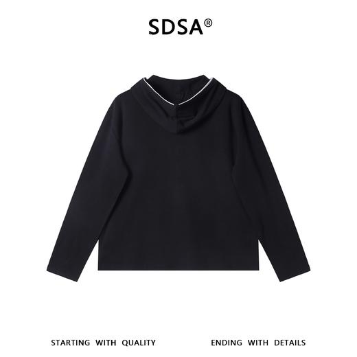 26005SDSA男士秋冬新款痞帅男装潮牌休闲撞色半拉链连帽假两件T恤百搭 商品图5