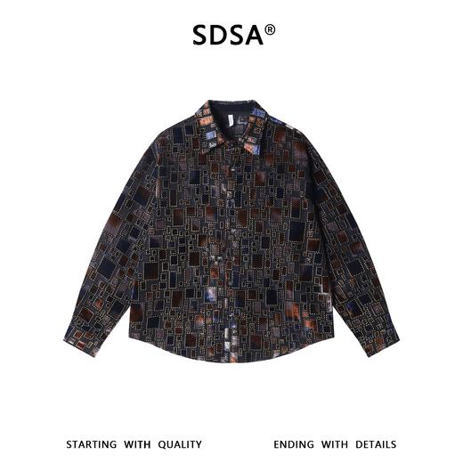 26CS16SDSA男士秋冬新款痞帅男装美式复古不规则格子长袖衬衫百搭时尚 商品图1