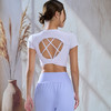 【限时秒】YOGACODE【火树银花系列】瑜伽短袖女圆领性感美背运动短袖t恤短款健身上衣DWY116035 商品缩略图2