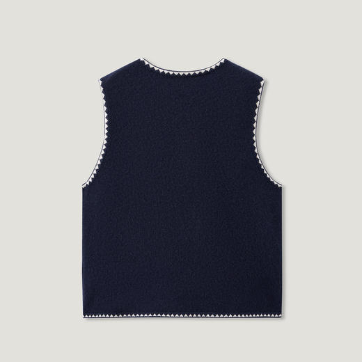 【咕咕同款】King Deer/鹿王秋季上新女式休闲百搭刺绣羊绒马甲L805804复古奶奶风鹿王 商品图11