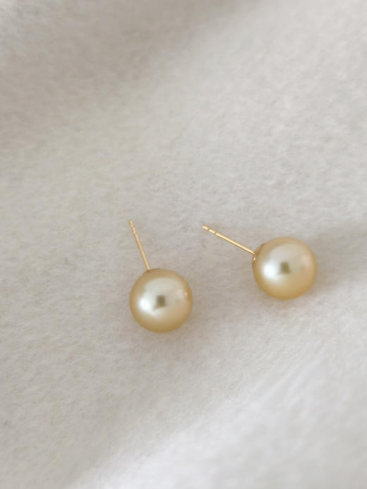 【新年优惠特价】缅甸TASAKI金珠素钉·18k金镶嵌海水耳针 商品图5