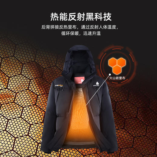 +【乐粉专属】[1000蓬鹅绒]思凯乐户外羽绒服男女短款新款极寒黑色加厚冬季外套F6114515 商品图3