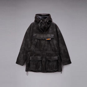 Napapijri 男士字母徽标 Skidoo PDF 防风连帽卫衣 黑灰色 NP0A8B9WFDY1