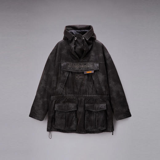 Napapijri 男士字母徽标 Skidoo PDF 防风连帽卫衣 黑灰色 NP0A8B9WFDY1 商品图0