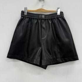 NC松紧腰简约百搭皮短裤51031（黑）冬季954010300321