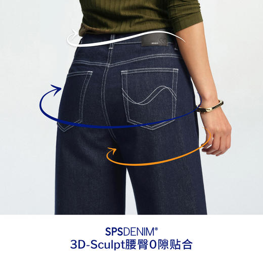 【凉感八分威化裤】simplepieces夏款SPS牛仔女coolmax酷爽阔腿裤 商品图2
