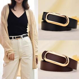 雀说 真皮金属扣腰带休闲皮带女ZK--175