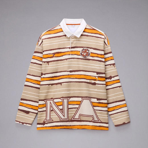 Napapijri 男士字母徽标棉质长袖polo衫 条纹 NP0A8B37SNO1 商品图0