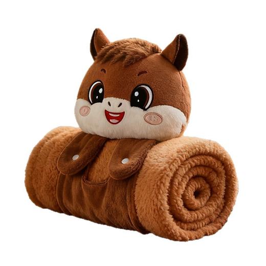 【马年柔软亲肤毯 可收纳设计】2026马年吉祥物公仔抱枕毯子 毛绒毯午睡毯 空调毯 公司年会礼品玩偶 车载 商品图7