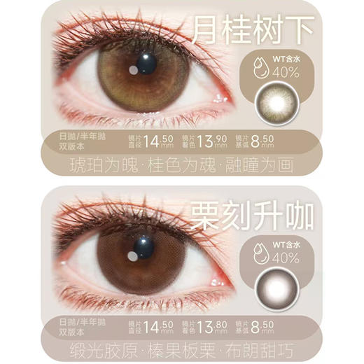 【活动】LOVEIIKIRA日抛 新品 月桂树下/栗刻升咖 奶油底妆/月落星辰/粉兔兔/晶晶紫/空灵小狗/玉橄榄/蓝莓酱/翡翠心/玻璃心/浪漫星河 COS 崩铁/原神/优菈/黑天鹅/黎深 自然日常美瞳 商品图1